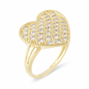Gold heart ring with diamonds