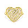 Gold heart ring with diamonds
