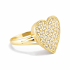 Gold heart-shaped ring with diamonds