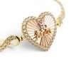 14k Yellow Gold Quinceanera Heart Bracelet 5 Gold heart bracelet with rhinestones