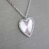 14k White Gold Diamond Heart Chain