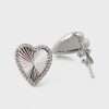 14k White Gold Diamond Heart Stud Earrings 4 14k White Gold Diamond Heart Stud Earrings