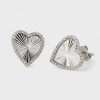 14k White Gold Diamond Heart Stud Earrings 3 14k White Gold Diamond Heart Stud Earrings
