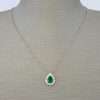 14k White Gold Diamond Green Almond Chain 4 14k White Gold Diamond Green Almond Chain
