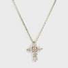 14k Yellow Gold LAB Grown Diamond Cross Chain