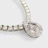 14K White Gold LAB Grown Diamond Almond Chain