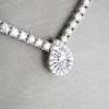 14K White Gold LAB Grown Diamond Almond Chain