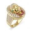 Gold ring with intricate face design