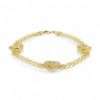 14k Yellow Gold Lady Design Bracelet 4 Gold heart bracelet with chains