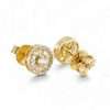 14k Yellow Gold Diamond Round Earrings 5 Gold stud earrings with sparkling stones