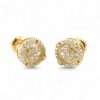 14k Yellow Gold Diamond Round Earrings 4 Gold earrings with sparkling diamonds
