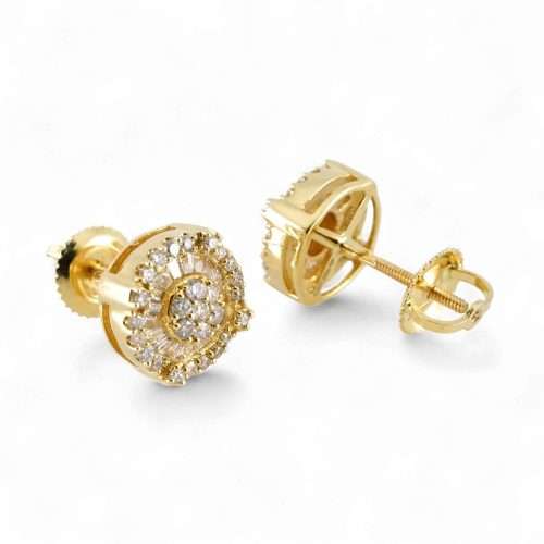 Gold earrings with diamond embellishments