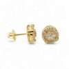14k Yellow Gold Diamond Round Earrings 6 Gold stud earrings with diamond accents