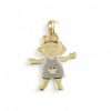 14k Yellow Gold Baby Girl Pendant 3 Gold and silver girl pendant