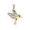 14k Yellow Gold Fancy Bird Pendant 3 Gold hummingbird pendant with wings