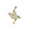 14k Yellow Gold Fancy Bird Pendant 3 Golden hummingbird pendant with intricate design