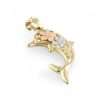 Gold dolphin pendant with flowers