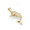14k Yellow Gold Dolphin Charm Pendant 4 Gold dolphin pendant with floral design
