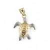 14k Yellow Gold Fancy Tortoise Pendant 3 Gold and silver turtle pendant