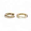 Gold hoop earrings with diamonds