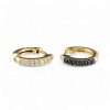 Gold hoop earrings with gemstones