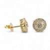 14k Yellow Gold Diamond Round Stud Earrings 6 Gold stud earrings with sparkling design