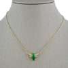 14k Yellow Gold Diamond Green Bee Chain 4 Gold necklace with green bee pendant