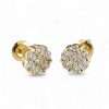 14k Yellow Gold Diamond Round-Cut Diamond Studs 4 Gold stud earrings with sparkling diamonds