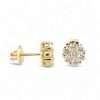 14k Yellow Gold Diamond Round-Cut Diamond Studs 6 Gold stud earrings with diamond clusters