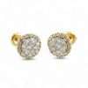 14k Yellow Gold Diamond Round Stud Earrings 3 Gold and diamond stud earrings