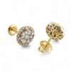 14k Yellow Gold Diamond Round Stud Earrings 4 Gold stud earrings with diamond accents