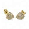 Gold teardrop earrings with diamonds