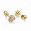 Gold stud earrings with sparkling stones