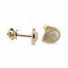 Gold earrings with sparkling embellishments