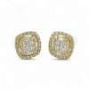 14k Yellow Gold Diamond Square Studs 3 Elegant diamond stud earrings in gold