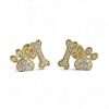Gold pet-themed stud earrings