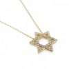 Gold star necklace with diamonds