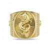 Gold dragon ring with diamonds