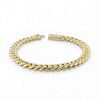 Gold chain bracelet on white background