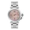 Silver watch with pink dial