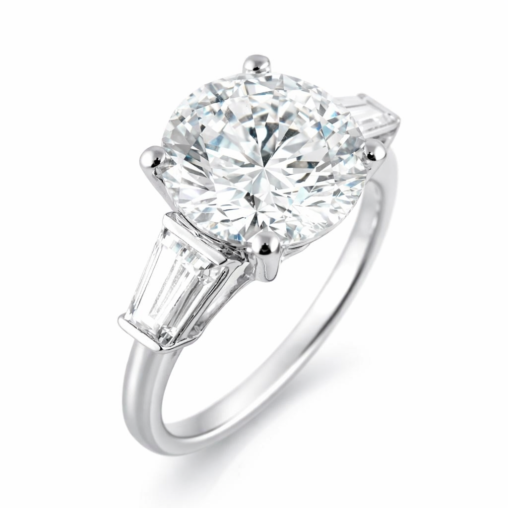 14k White Gold LAB Diamond Round Ring 1 Elegant diamond engagement ring design