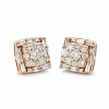 10k Rose Gold Diamond Square Earring 3 Elegant diamond stud earrings in rose gold