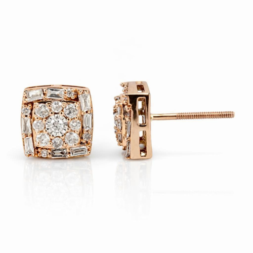 Home 26 Rose gold diamond stud earrings