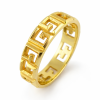 Gold ring with geometric design
