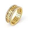 14k Yellow Gold Greek Design Ring 3 Gold ring with diamond embellishments