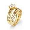 Elegant gold wedding ring set