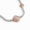 10k Yellow Gold Diamond Flowers Chain Necklace 5 Elegant necklace with diamond accents