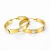 14k Yellow Gold Screw Design Hoops