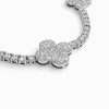 10k White Gold Diamond Chain Necklace 6 Elegant diamond necklace with floral design