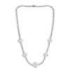 10k White Gold Diamond Chain Necklace 4 Elegant silver necklace with floral design
